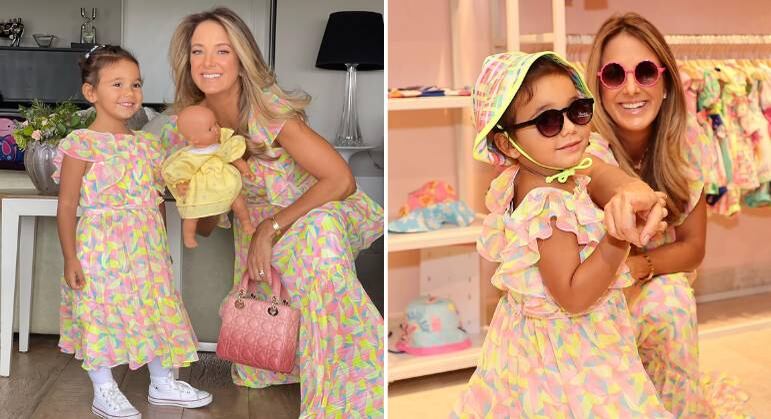 Tici Pinheiro ao lado da filha caçula, Manuella
