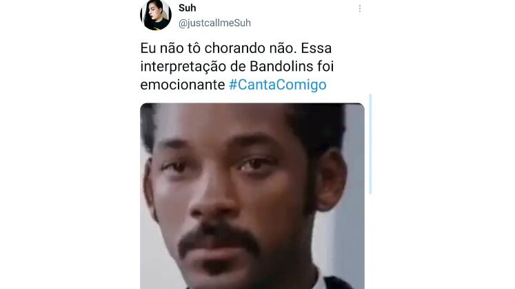 Nem Will Smith fica de fora! A apresentação de André Luis, no último domingo (13), emocionou tanto que essa internauta precisou publicar nas redes