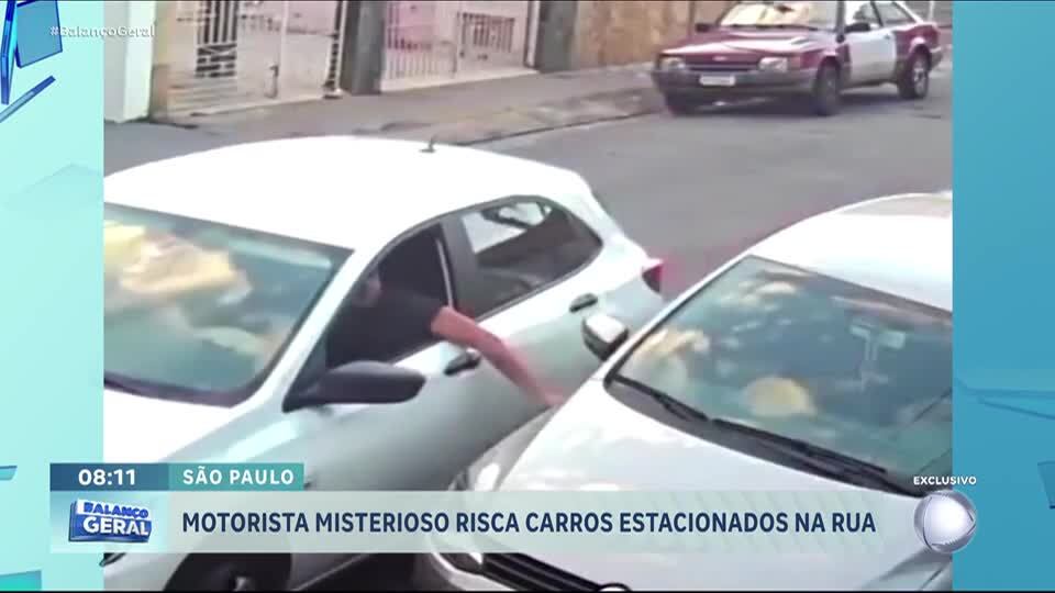 Motorista usa carro alugado para riscar outros veículos no ABC paulista