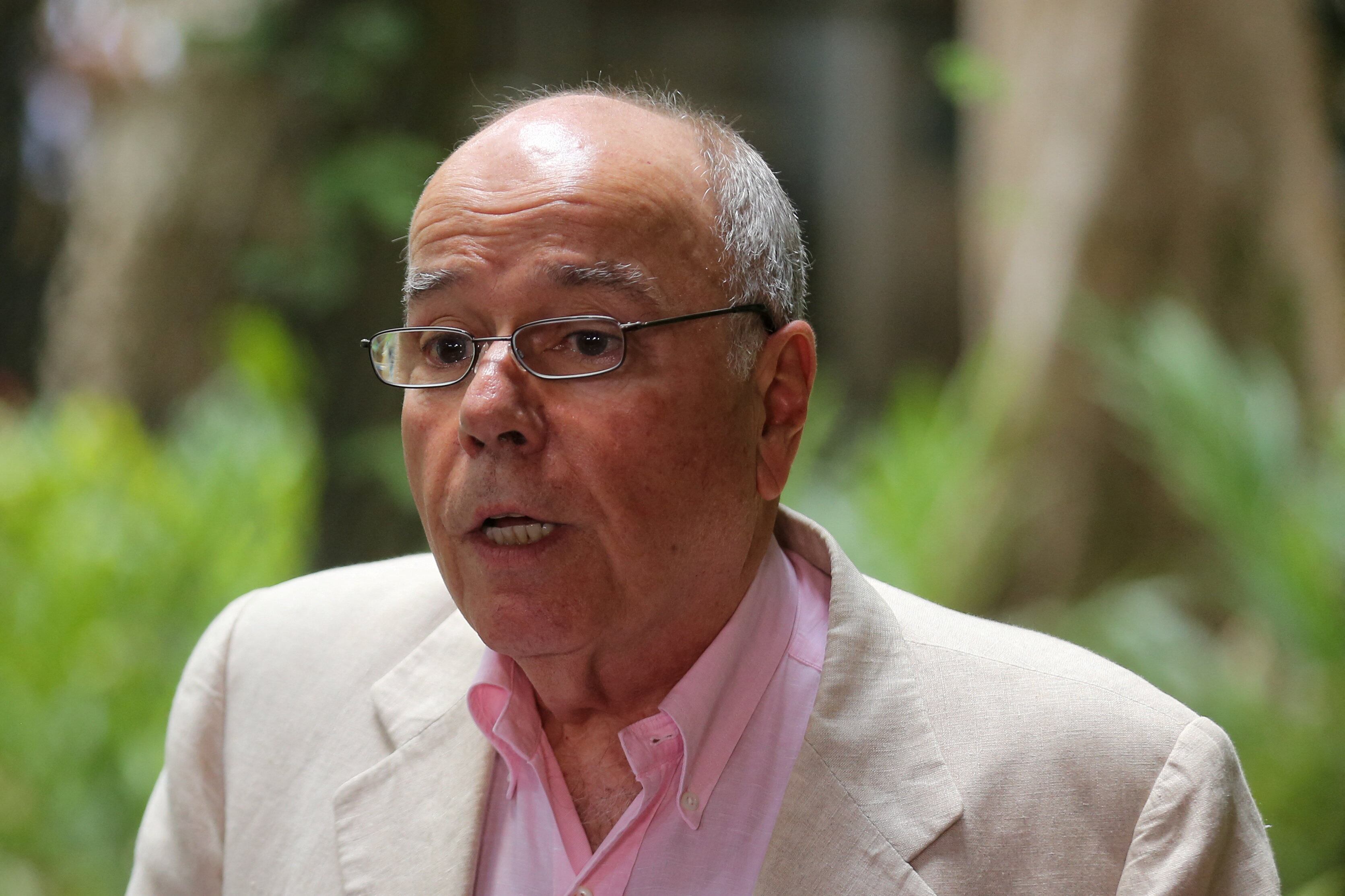 Brazilian Foreign Minister Mauro Vieira speaks to the media ahead of the COP30 summit, in Belem