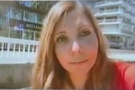 Adriana Izzo Ortolano escapou por muito pouco de ser atropelada pelo caminhão