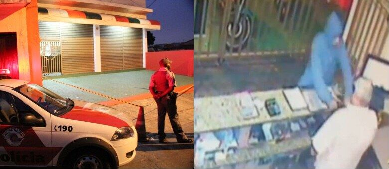 Dois homens invadem pizzaria na zona norte e um deles mata comerciante ao bater arma no balcão