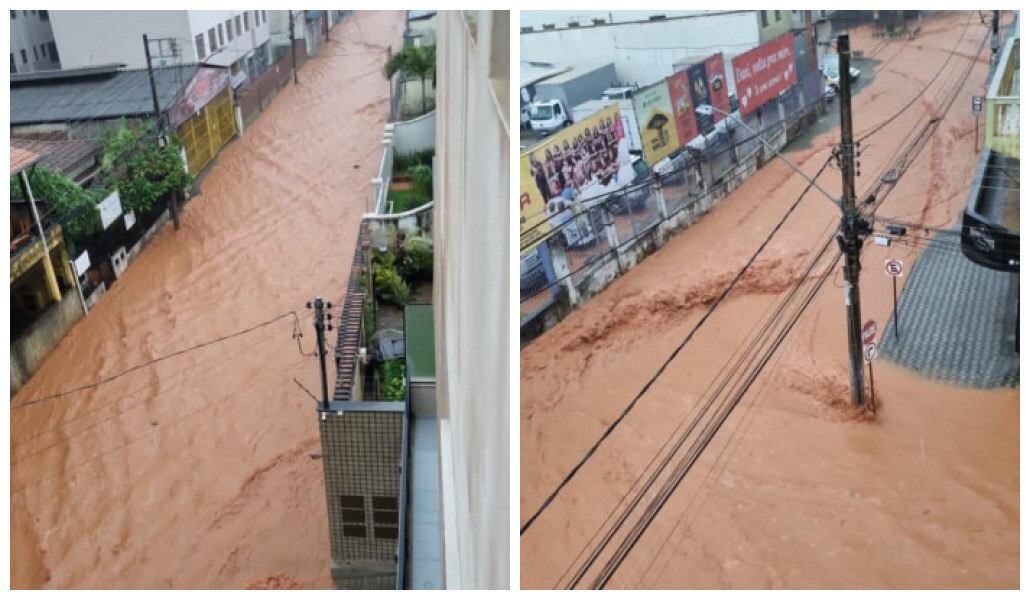 Avenidas da cidade ficaram tomadas pela água