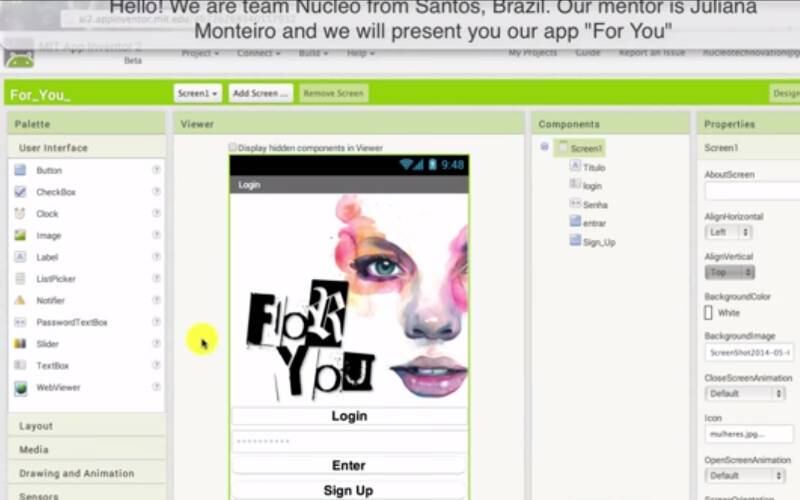 O app For You é um dos candidatos do concurso Technovation Challenge, que reúne meninas de todo o mundo. O desafio tem o objetivo de inspirar meninas para que se tornem empreendedoras e criadoras fazendo uso da tecnologia