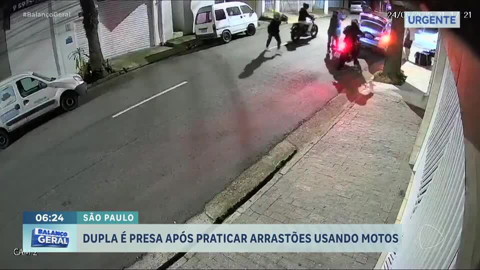 Dupla que fazia arrastões de moto é presa em Santo André (SP)