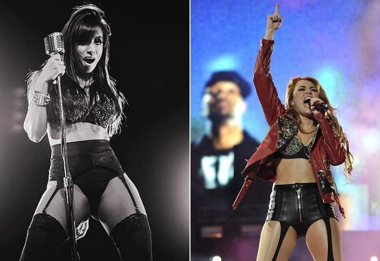 Miley Cyrus X Anitta

Mais uma para o hall de possíveis imitações de Anitta. Show das Poderosas lançou a funkeira para o sucesso, mas ficou com fama de tentar imitar Beyoncé em todas as situações. Mas para gravar o clipe da música, em 2013, Anitta pode ter copiado outra cantora: Miley Cyrus. A imagem é de 2011, quando veio ao Brasil com a Gipsy Heart Tour, ainda sem apresentar sinais de rebeldia 