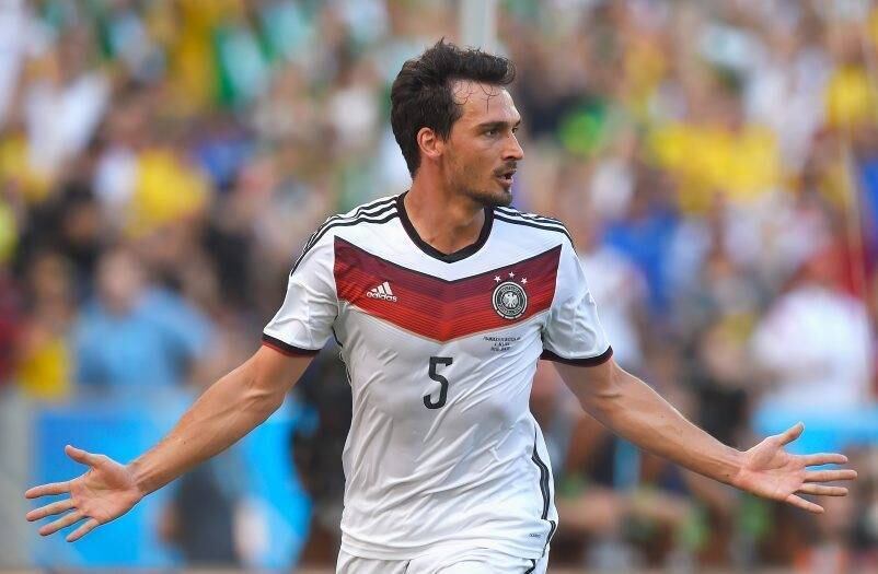 O alemão Hummels, que já marcou duas vezes na Copa do Mundo, ocupa a quinta posição da lista