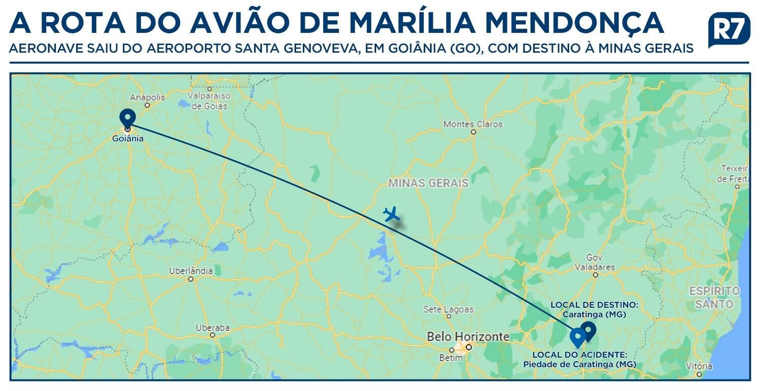 Avião caiu em Piedade de Caratinga, no interior de Minas Gerais