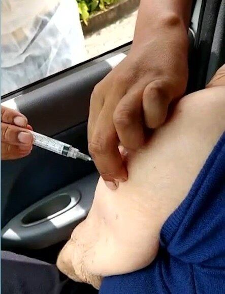 Aplicação da "vacina de vento"
