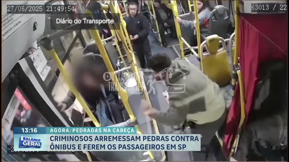 Criminosos arremessam pedras contra ônibus e ferem passageiros em SP