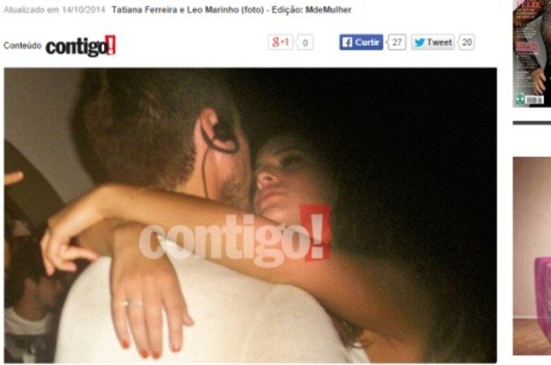 A revista Contigo! conseguiu flagrar os dois no maior chamego, mas o romance não vingou