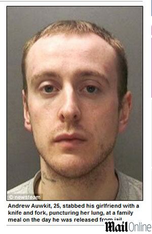 Andrew Auwkit esfaqueou a namorada com faca e garfo de cozinha