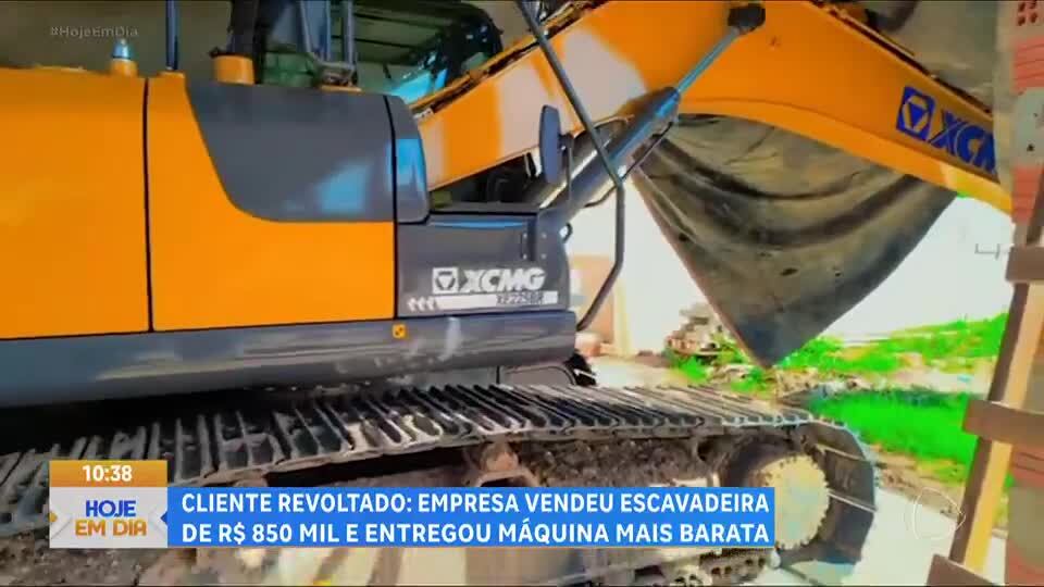 Patrulha do Consumidor: Empresa vende escavadeira de R$ 850 mil e entrega máquina mais barata
