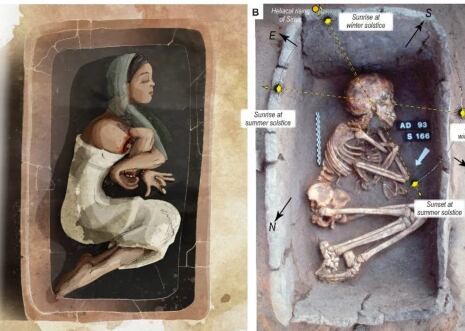 Corpo da jovem foi enterrado com alinhamento solar e astronômico