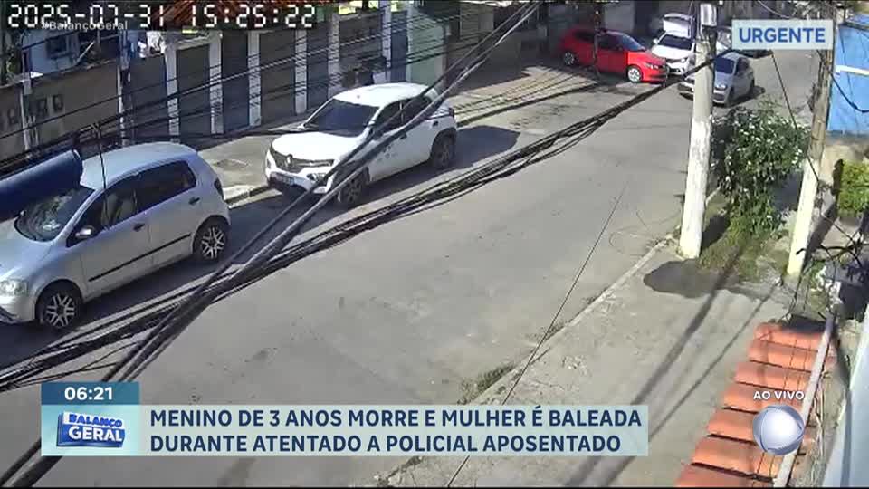 Menino de 4 anos morre e mulher é baleada durante atentado a policial reformado