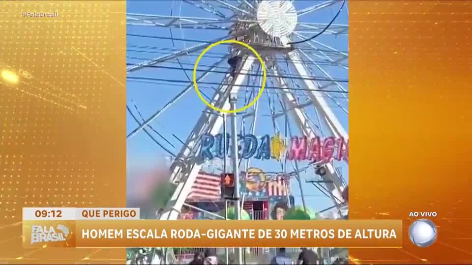 Homem é resgatado após escalar roda-gigante em Caldas Novas (GO)