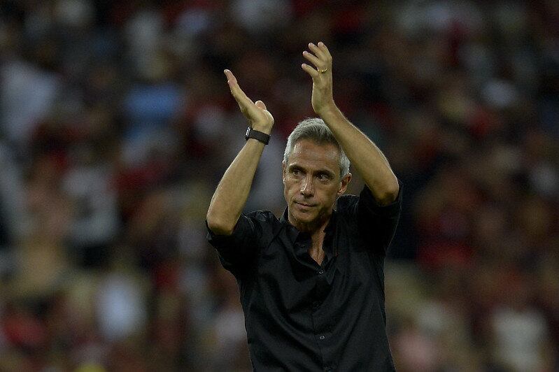Técnico Paulo Sousa na vitória do Flamengo por 6 a 0 sobre o Bangu no Cariocão 2022