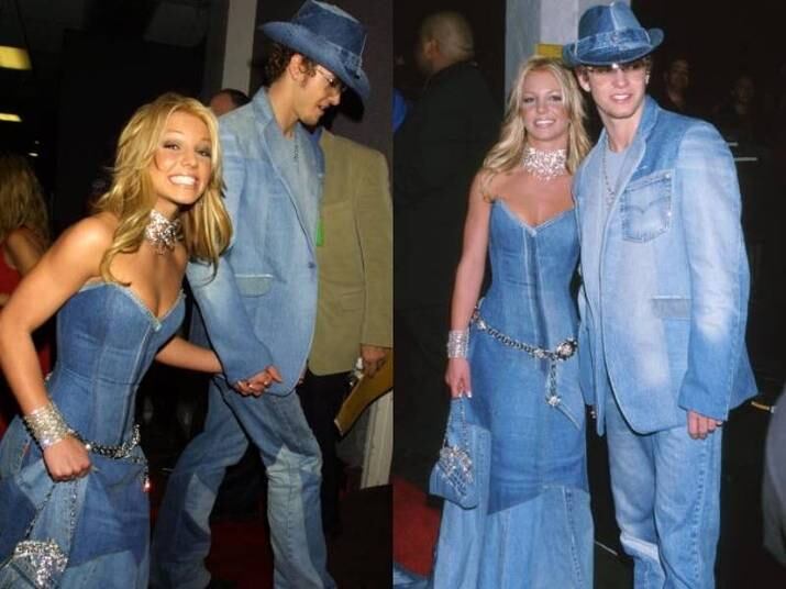 A melhor roupa combinada entre casais foi o look jeans de Justin e Britney 