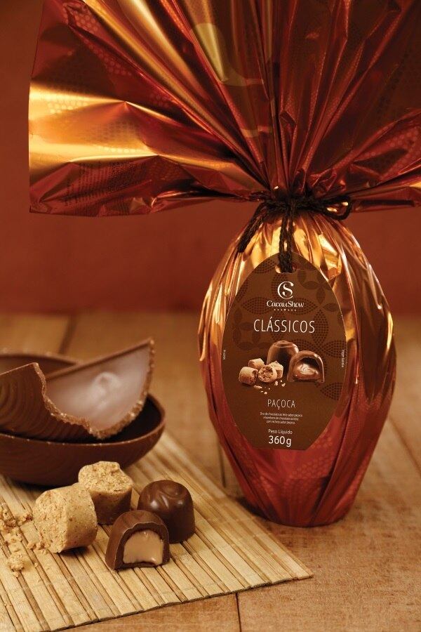 A Cacau Show tem a expectativa de aumentar em 20% as vendas nesta Páscoa. Entre os destaques, o Ovo de Paçoca (R$ 44,90) e a linha Dreams, sucesso de vendas