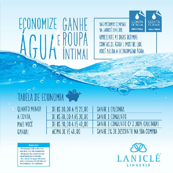 Além dos brindes, o estabelecimento também distribuiu panfletos com dicas para economizar no consumo da água. O material também é entregue junto com as mercadorias adquiridas na loja