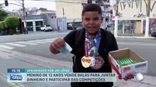 Menino vende balas nas ruas de SP para juntar dinheiro e participar de competições de jiu-jitsu