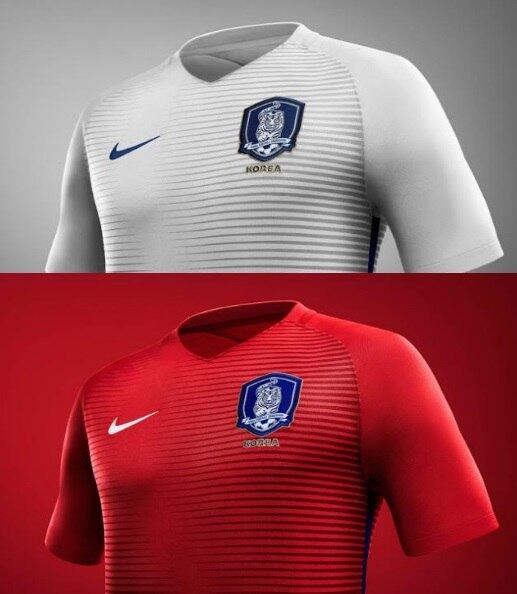 Novas camisas da Coreia do Sul