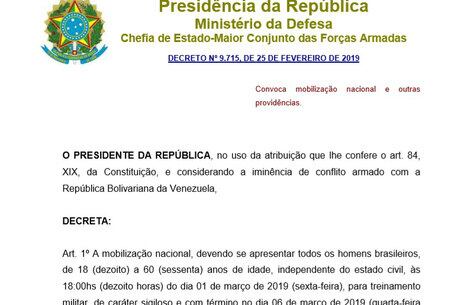 Decreto fake circula pelas redes sociais