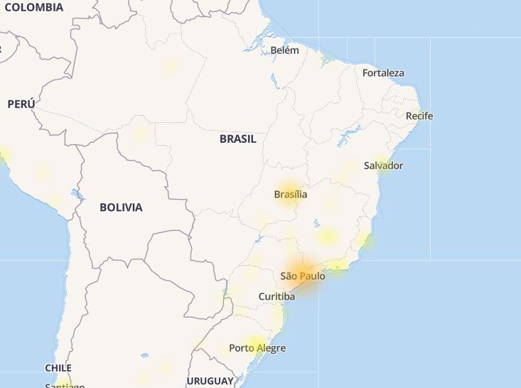 As capitais foram as mais afetadas com a queda do Instagram