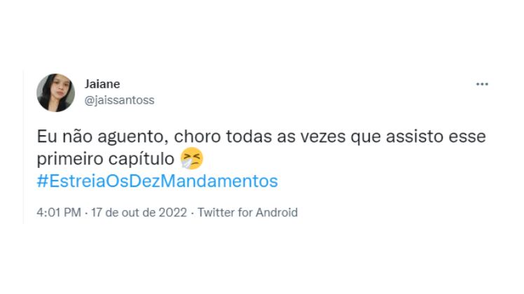 Alguns fãs da superprodução não conseguiram conter a emoção ao acompanhar as dificuldades enfrentadas pelo povo de Israel nas terras egípcias