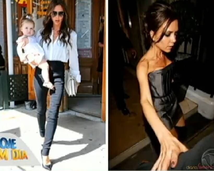 A modelo e cantora Victoria Beckham também já foi alvo de polêmicas sobre possível anorexia por sua magreza
