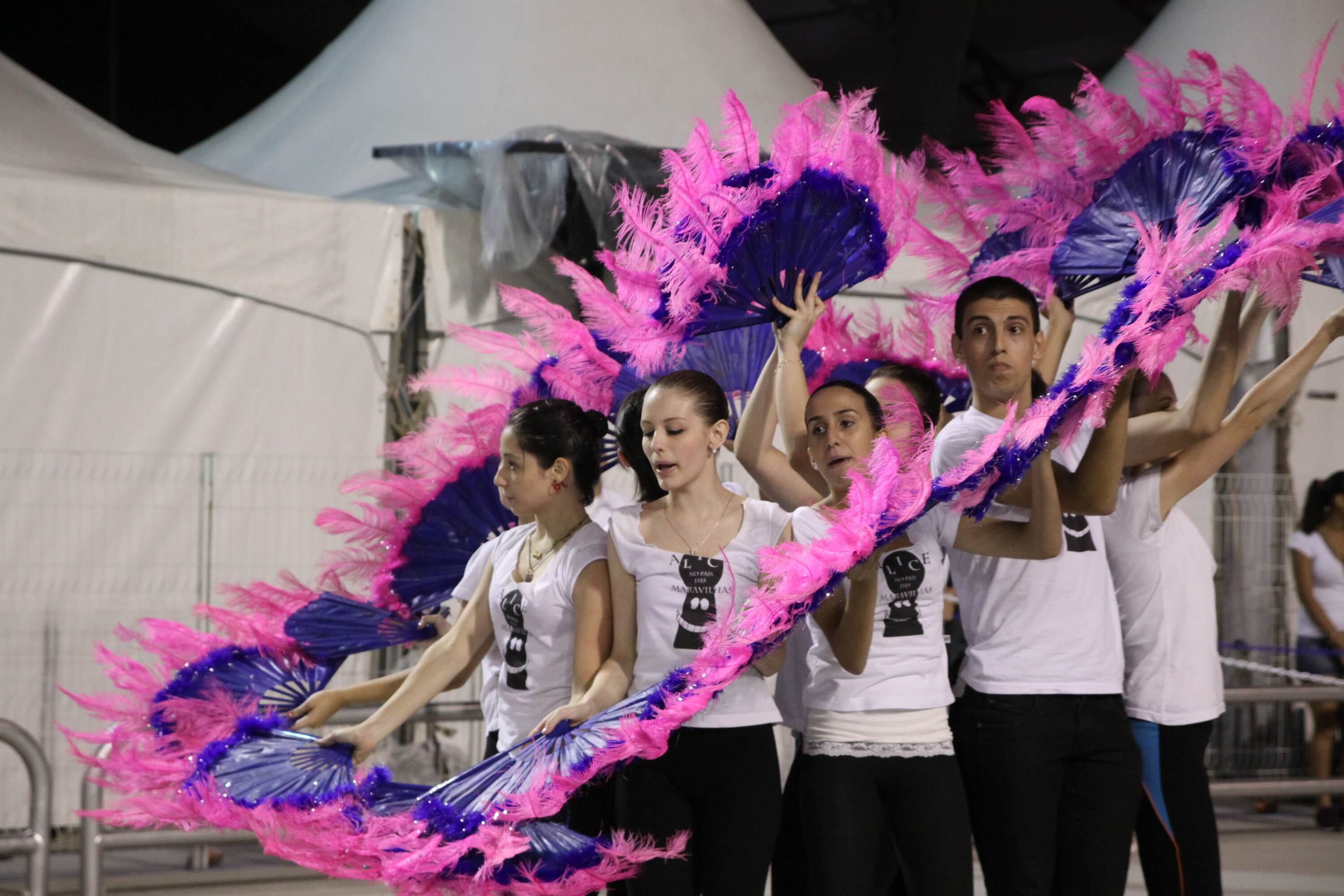 As escolas de samba de São Paulo aproveitaram a noite deste sábado (19) e a madrugada do domingo (20) para fazer um ensaio técnico no sambódromo do Anhembi. A Nenê de Vila Matilde levou até alguns objetos que serão usados para a passarela do samba