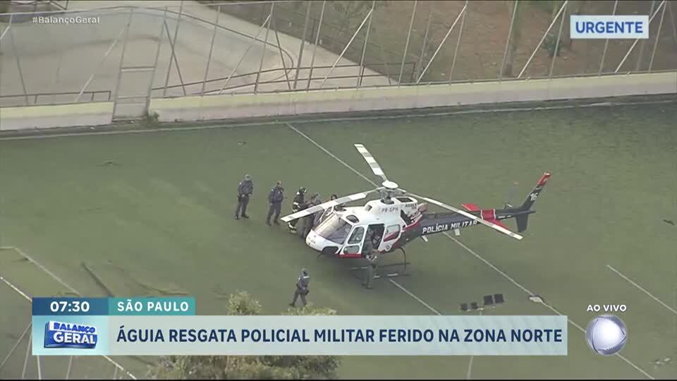 Helicóptero Águia faz resgate de policial ferido na Vila Brasilândia
