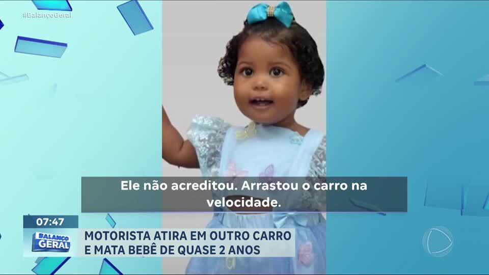 Motorista atira contra outro carro após discussão de trânsito e mata menina de 1 ano e 8 meses