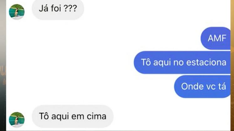 Bia falou que não ficou até o final, como disse o dono da festa. Ela apresentou uma conversa que prova a versão de que foi embora antes