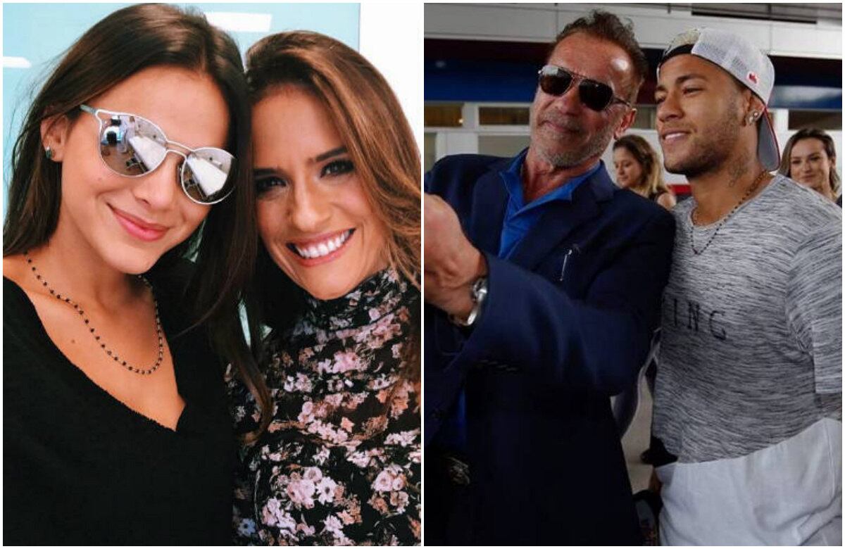 A primeira aparição de Neymar com o colar aconteceu durante a feira fitness Arnold Classic, na Espanha. Na ocasião, o jogador estava usando o adereço enquanto tietava  os astro Arnold  Schwarzenegger. Nessa mesma época, Bruna também já aparecia com a joia em foto postada no Instagram