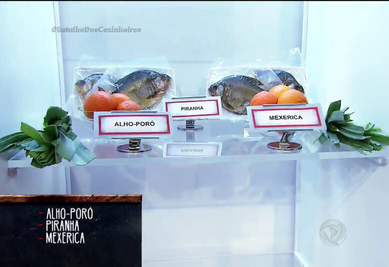 Eles receberam a difícil missão de combinar piranha, alho poró e mexerica num mesmo prato