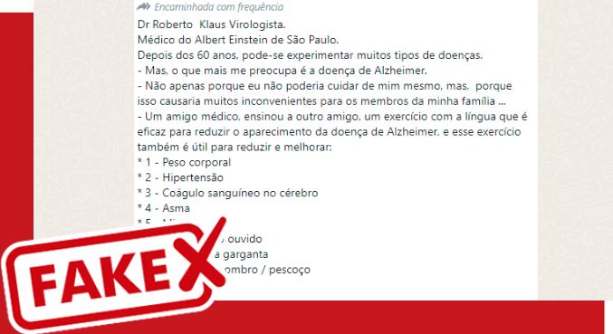 Exercício com a língua não previne e nem cura Alzheimer