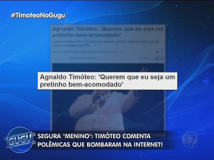 Por fim, o cantor esclareceu uma notícia da imprensa em que fez um desabafo.

— Eu me dou o direito de raciocinar! Eu não quero que o William Bonner, que ninguém diga o que eu tenho que dizer. Tenho cinco mandatos, fui duas vezes deputado federal, tentaram me subornar pra votar no Tancredo Neves, tentaram me subornar pra votar na reeleição de Fernando Henrique e eu renunciei, fui embora!

+ Quer assistir às íntegras do programa Gugu? Acesse R7 Play e veja quando e onde quiser!