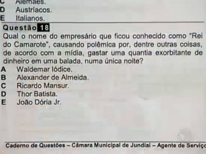 Alguns
candidatos do concurso entraram com recurso para anular a questão da prova que
era para vagas na Câmara Municipal de Jundiaí