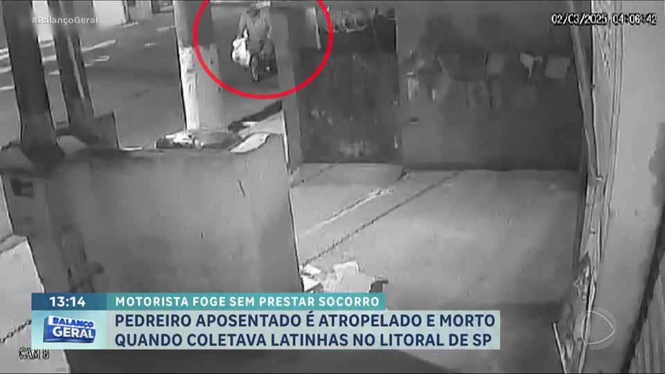 Pedreiro aposentado é atropelado e morto quando coletava latinhas no litoral de SP