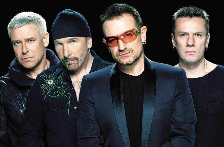 U2 é formado por Adam, The Edge, Bono e Larry