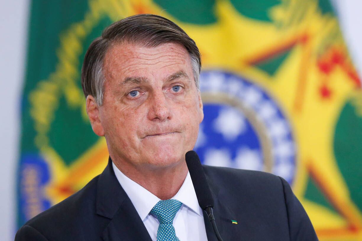 Brazil's President Jair Bolsonaro looks on during a ceremony at the Planalto Palace, in Brasilia, Brazil September 15, 2021. REUTERS/Adriano Machado
