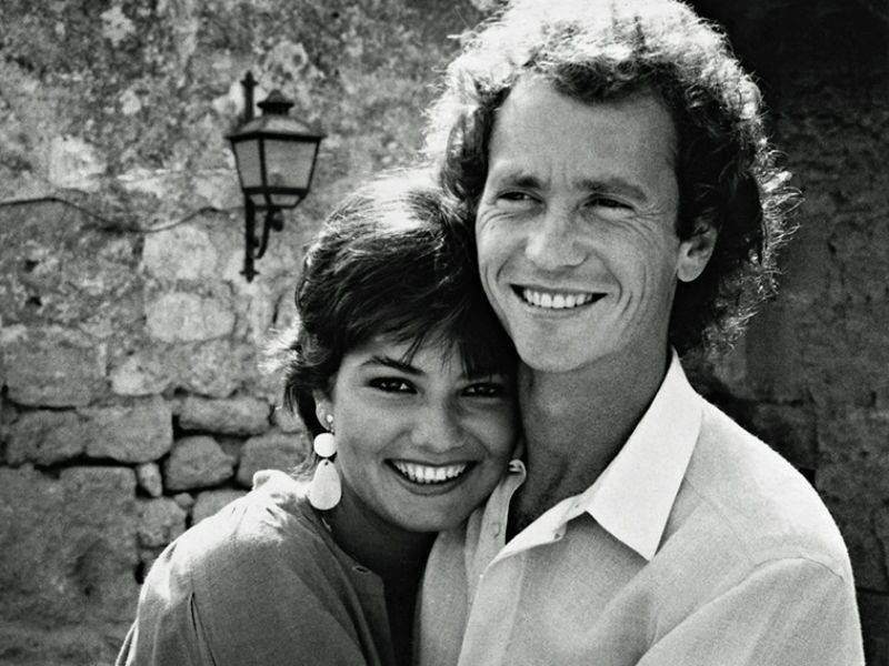 Luiza com o jogador Falcão, na época, o "charme da Seleção Brasileira", por quem ela teve uma "quedinha"

