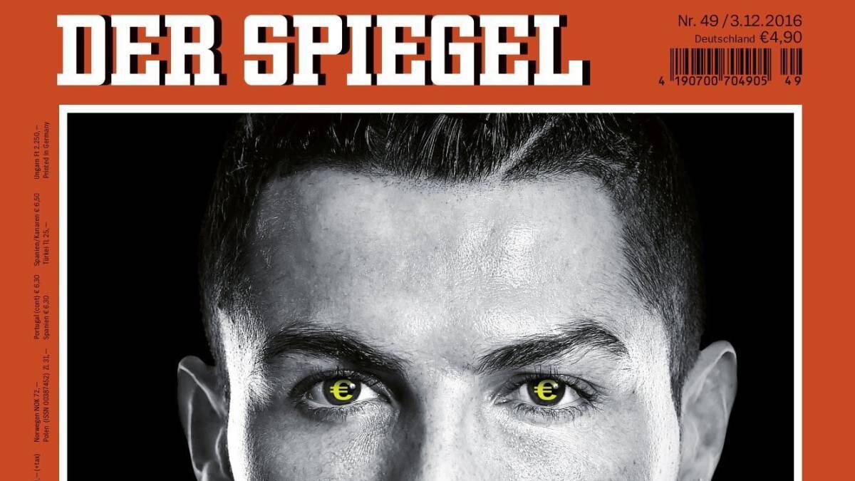 Cristiano Ronaldo na capa da revista alemã Der Spiegel