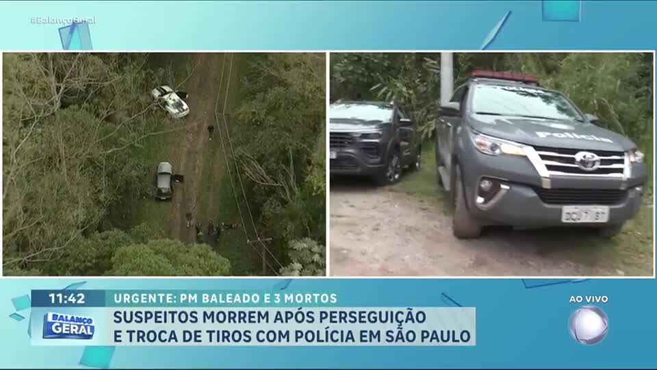 Três suspeitos morrem após perseguição e troca de tiros com a polícia em SP