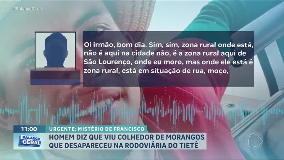 Homem diz que viu colhedor de morangos que desapareceu na Rodoviária do Tietê