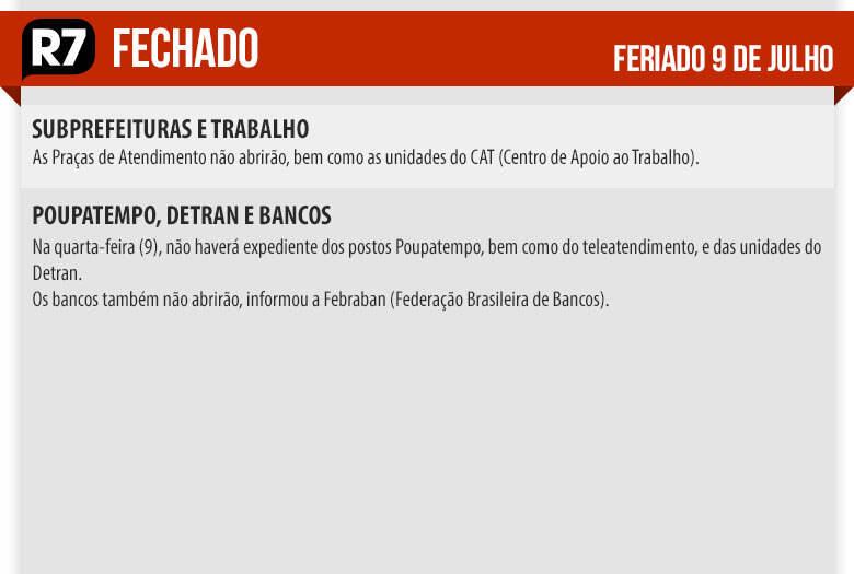 abre e fecha 9 julho