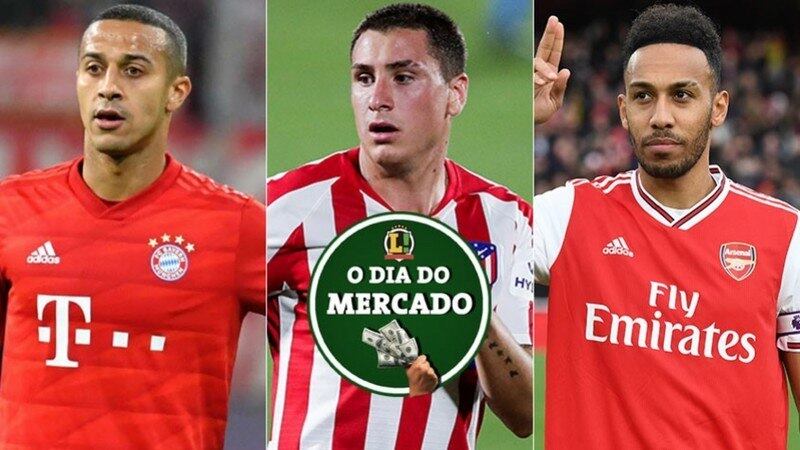 O futebol vai retomando suas atividades ao redor do mundo e o mercado da bola segue agitado. Thiago Alcântara ainda está com seu futuro indefinido no Bayern, Giménez na mira de dois gigantes da Premier League, Arsenal tenta permanência de Aubameyang... Confira o dia do mercado desta quinta-feira!