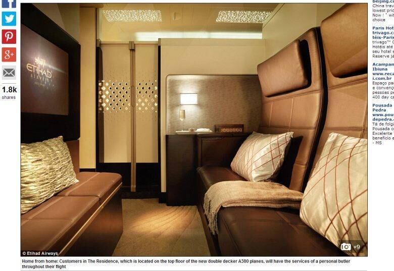 Quem quiser (e puder) aproveitar todo esse luxo terá privacidade durante o voo, já que as acomodações ficam no segundo andar dos aviões