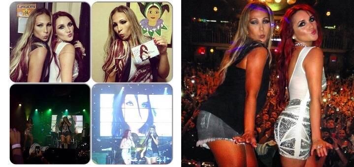 Valesca Popozuda e Dulce María fizeram uma parceria nesta quarta-feira (12) durante show da mexicana em SP
